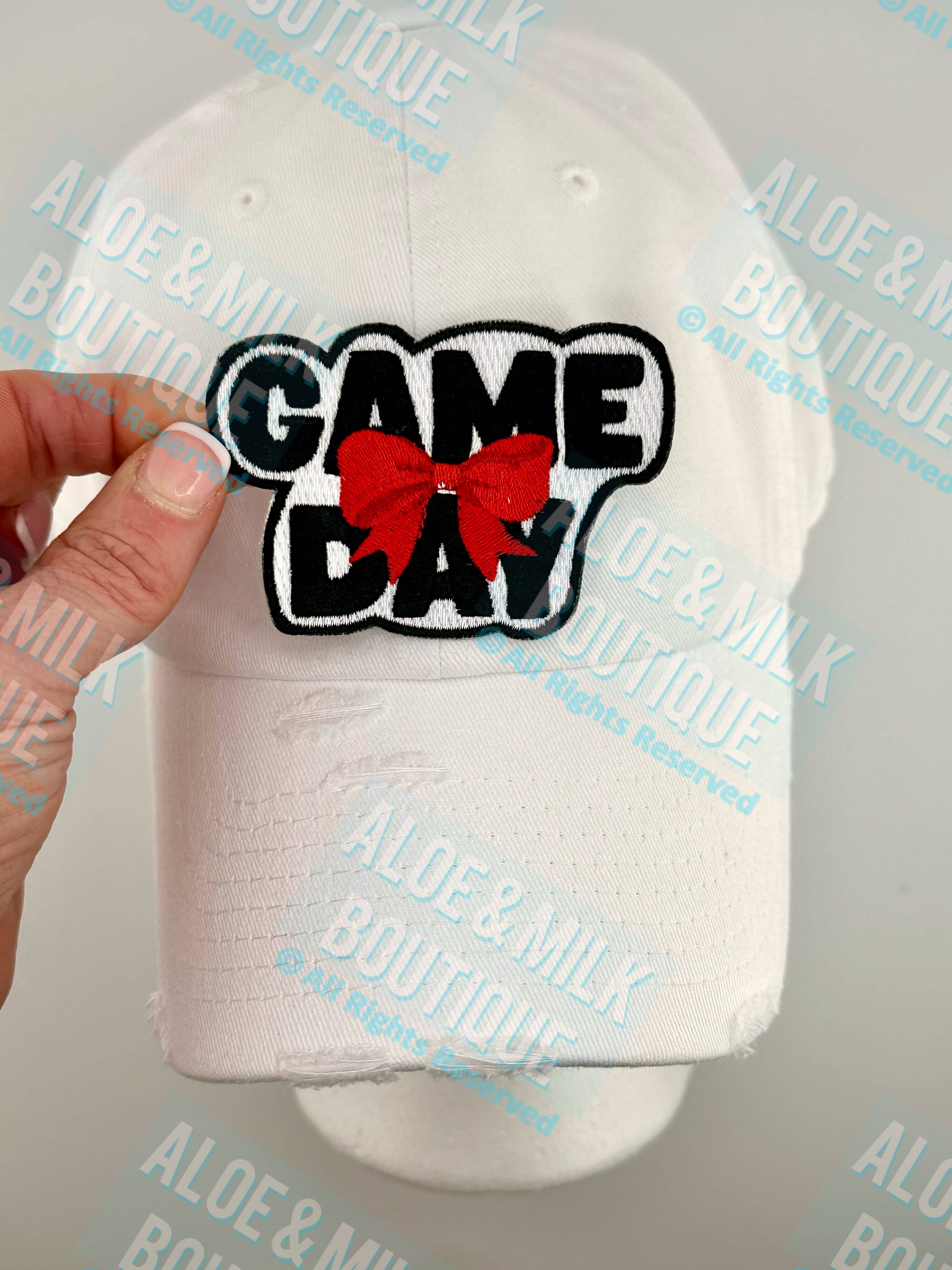 Aloe and Milk Boutique - Wholesale Patch - Game Day W/ Bow Team Patch, game day patches, tailgate hat7