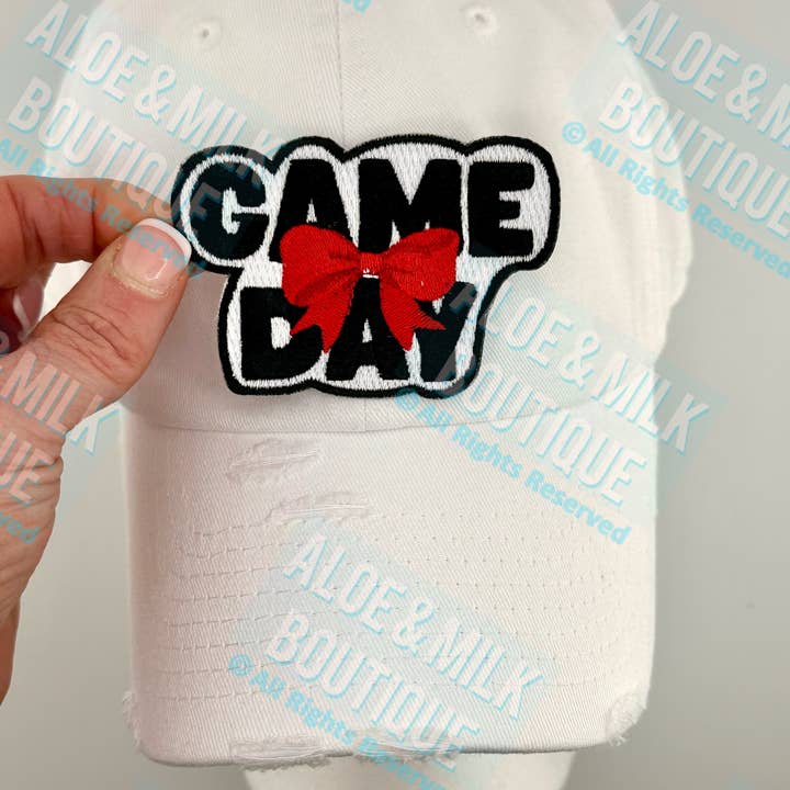 Aloe and Milk Boutique - Wholesale Patch - Game Day W/ Bow Team Patch, game day patches, tailgate hat7