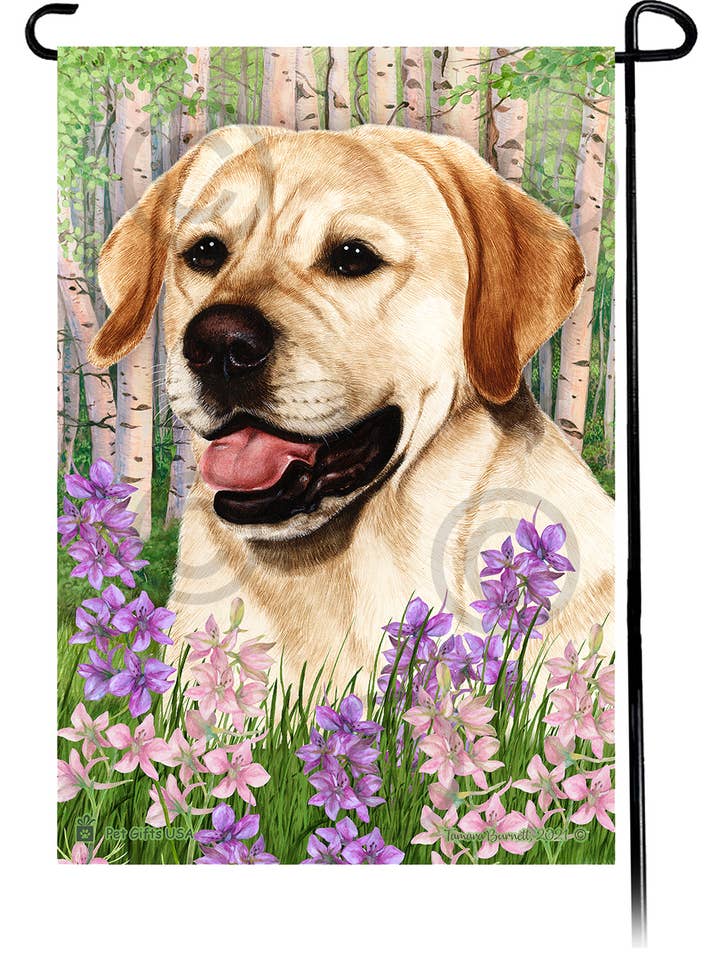 Labrador gele Engelse lentebloemen vlag voor wholesale door Pet Gifts USA, LLC