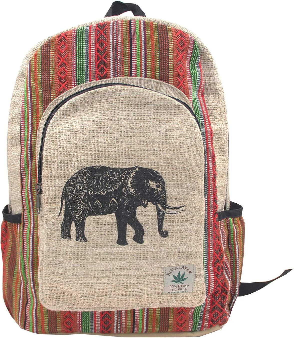 Lungta Imports - Wholesale Backpack - Unisex - Handmade Large Multi Pocket Natural Hemp Nepal Backpack7
