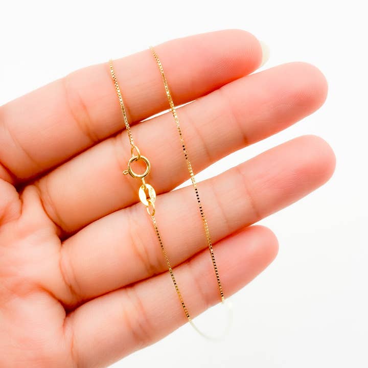 040VED18K. Corrente de Caixa em Ouro Maciço 18K por atacado de Jewels & Chains