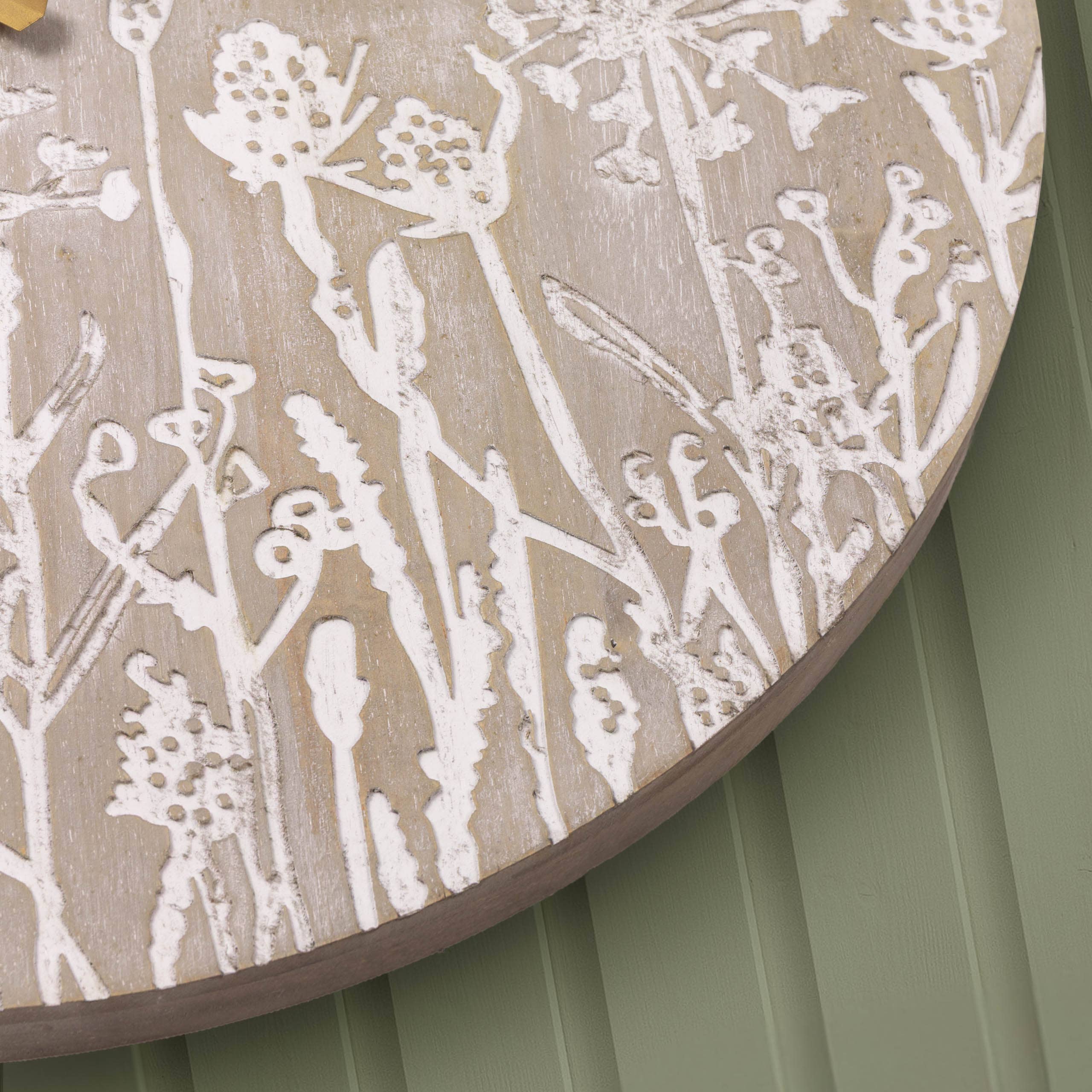 Fleur Et Faune Wooden Clock Greywash for wholesale on Faire3