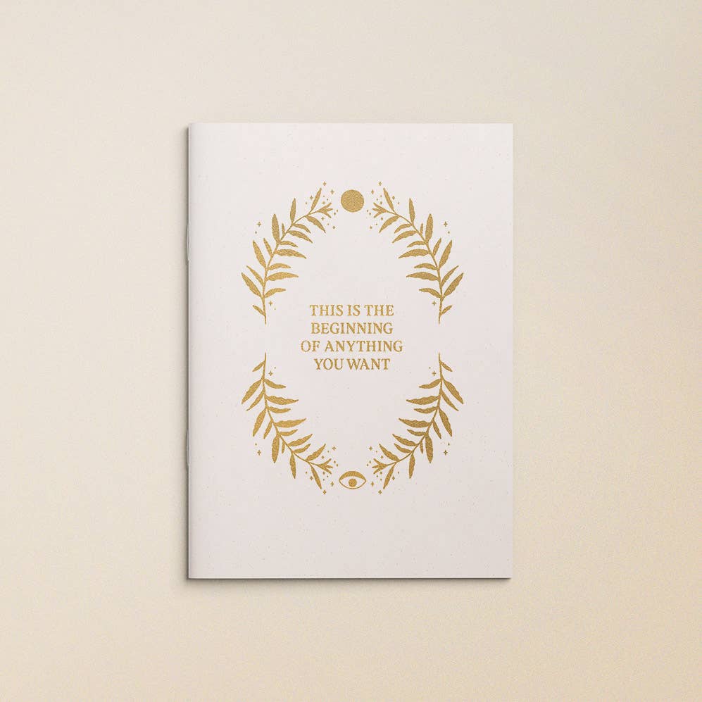 Anna Cosma - Wholesale Notebook - THE BEGINNING OF EVERYTHING YOU WANT - BLANC - GOLD JOURNAL