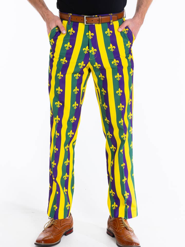 Shinesty, Inc - Vendita all'ingrosso Pantaloni eleganti - Uomo - I beignet per colazione | Pantaloni del completo di Mardi Gras