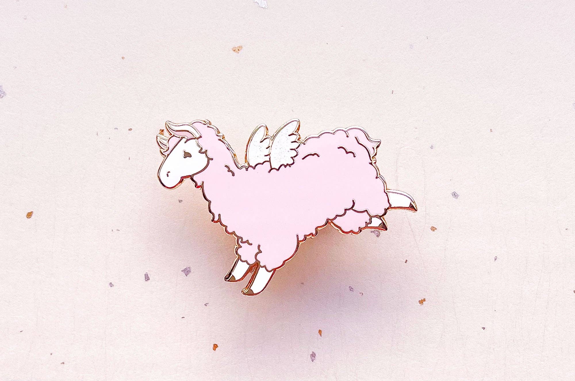 Alum and Ink - Wholesale Lapel Pin/Button - Flying Pink Llama Enamel Pin9