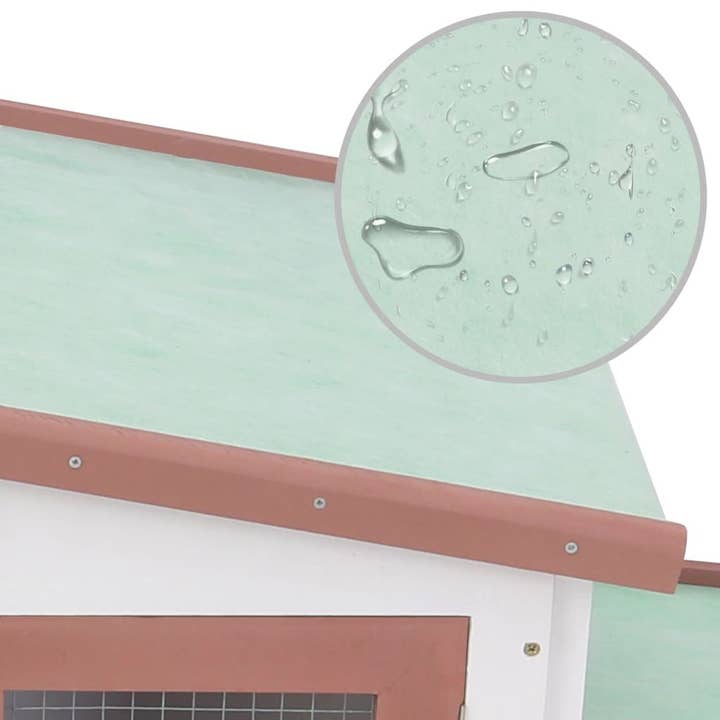 Outdoor Large Rabbit Hutch Brown and White 80.3"x17.7"x33.5" Wood for wholesale on Faire5