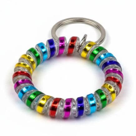 ONE COLOR RAINBOW HAIR TIE KEYCHAIN 0415-21 (12PC) for wholesale on Faire0