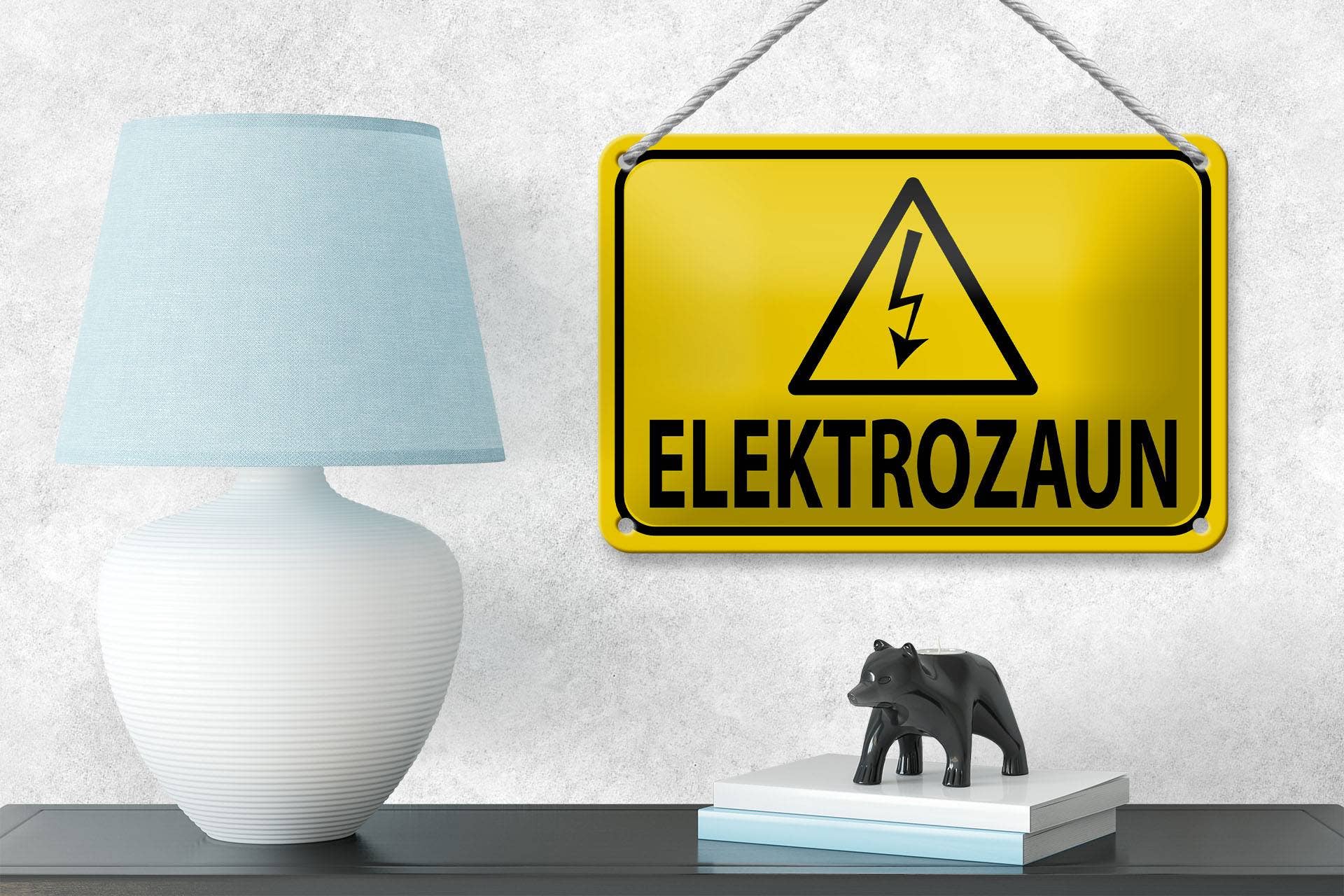 Femer - Wholesale Sign - Tin sign note 18x12cm electric fence caution2