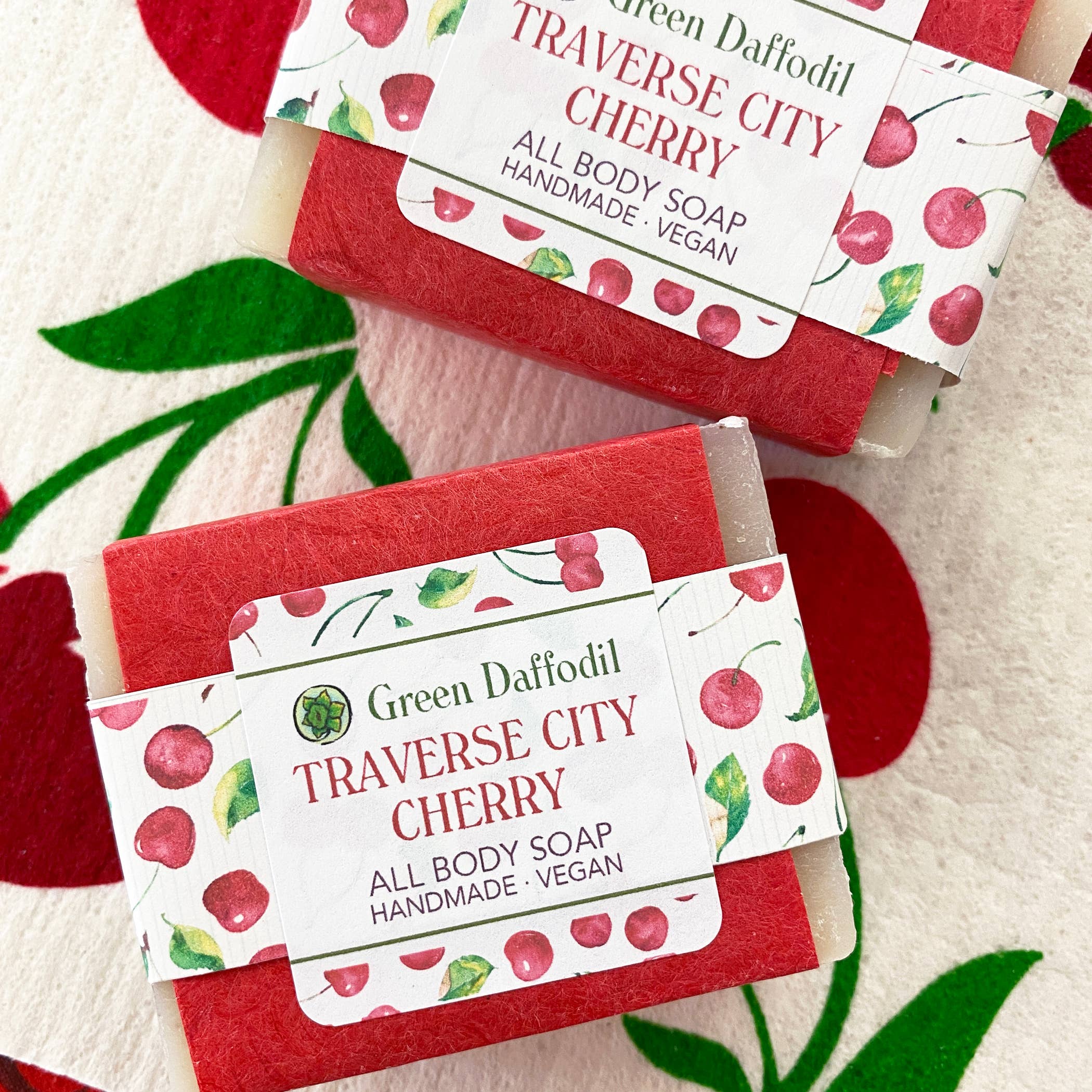 Green Daffodil Bath & Body - Wholesale Bar Soap - Traverse City Cherry Natural Handmade Bar Soap - Michigan1