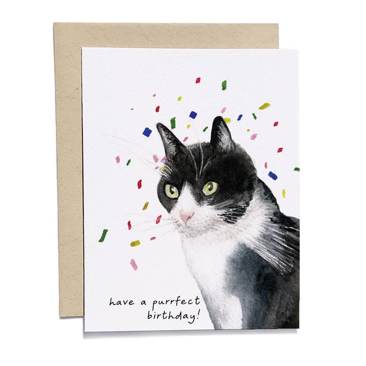 Carte d'anniversaire Hai A Purrfect pour la vente par Kylie Paper Co.