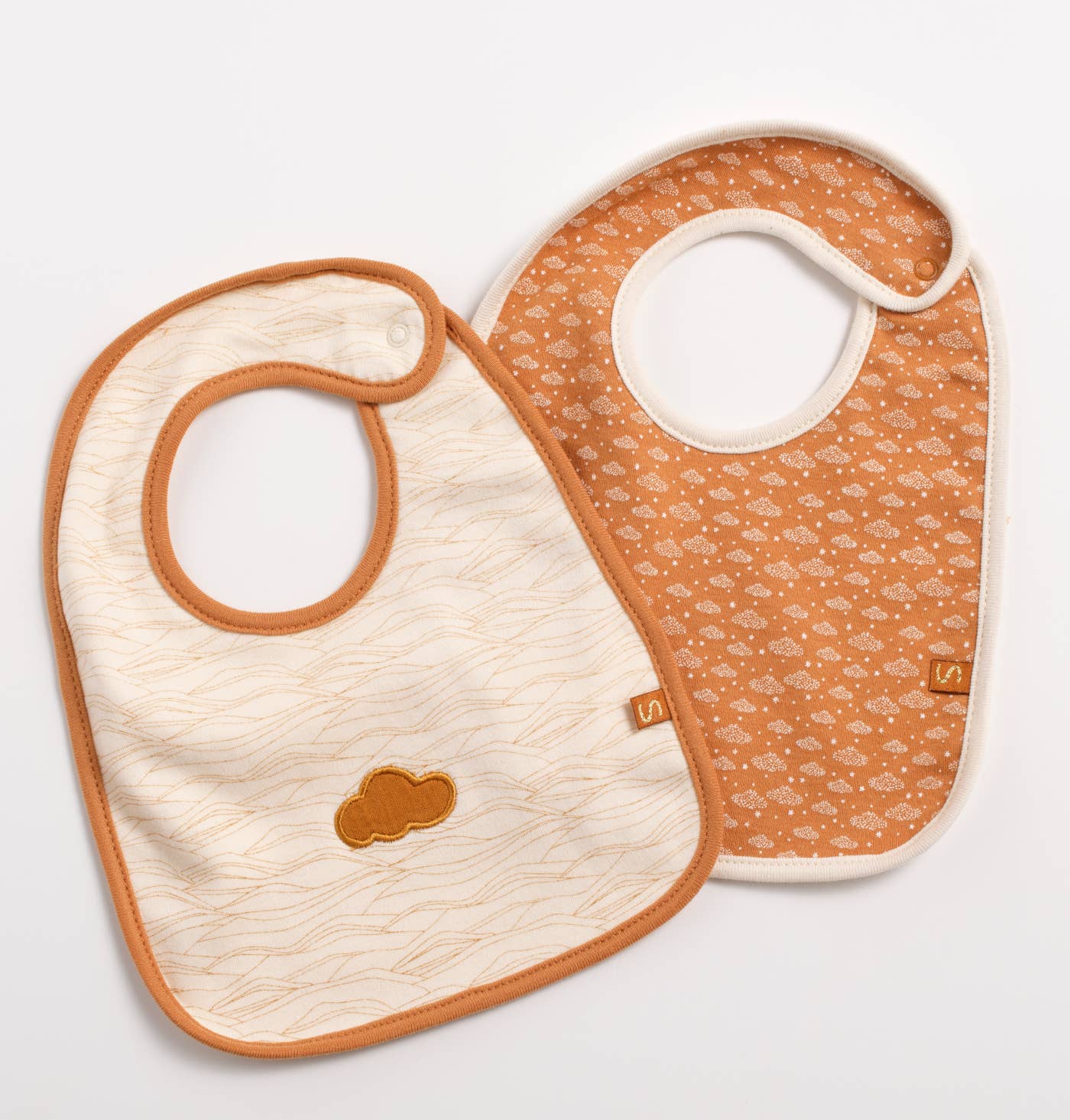 Sauthon - Wholesale Bib - Baby - Set of 2 cotton bibs with cloud decor - ORSINO
