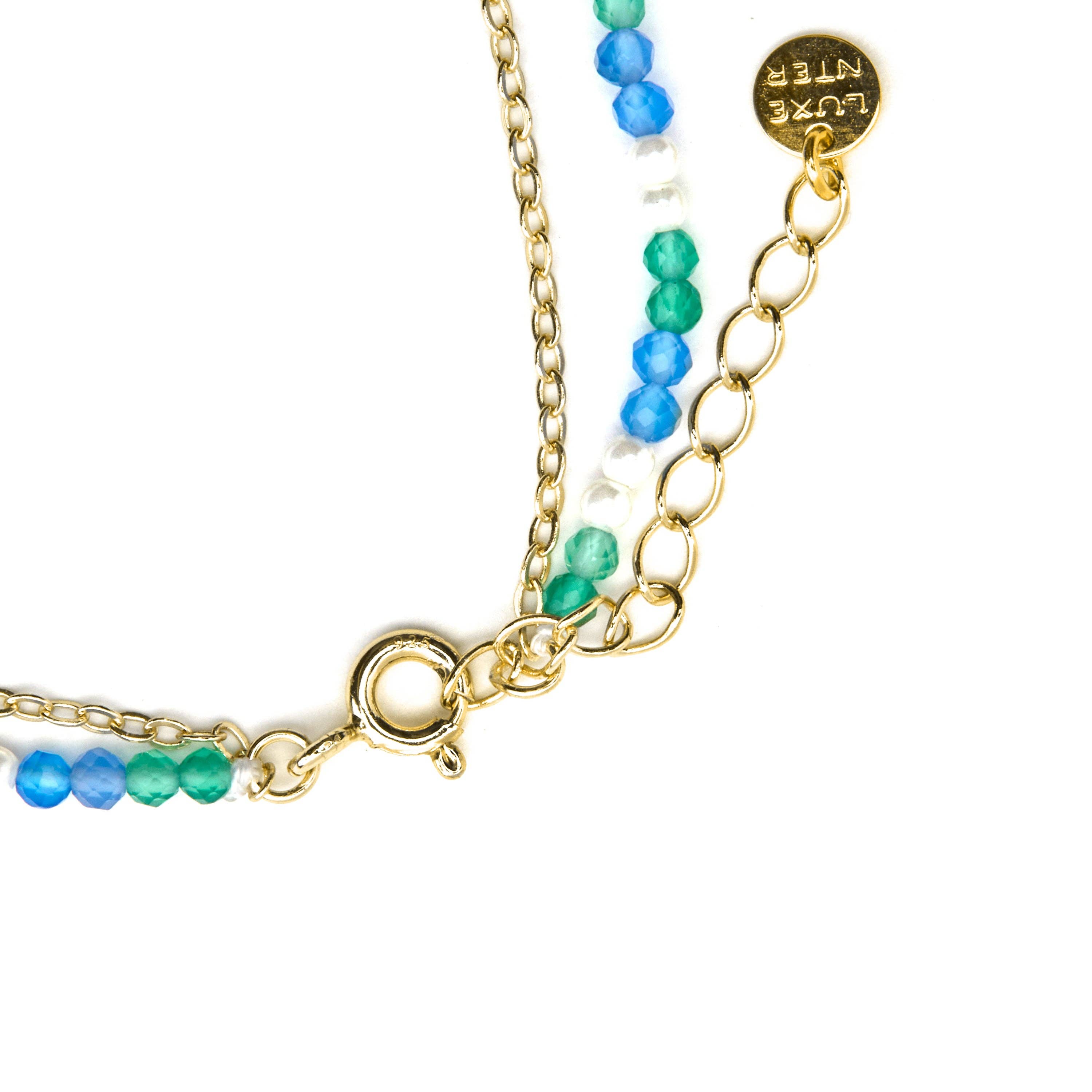 Luxenter - Wholesale Bedelarmbandje - Luxenter armband van 925 sterling zilver en donkerblauw kristal met 18k goudafwerking - Dirhum3