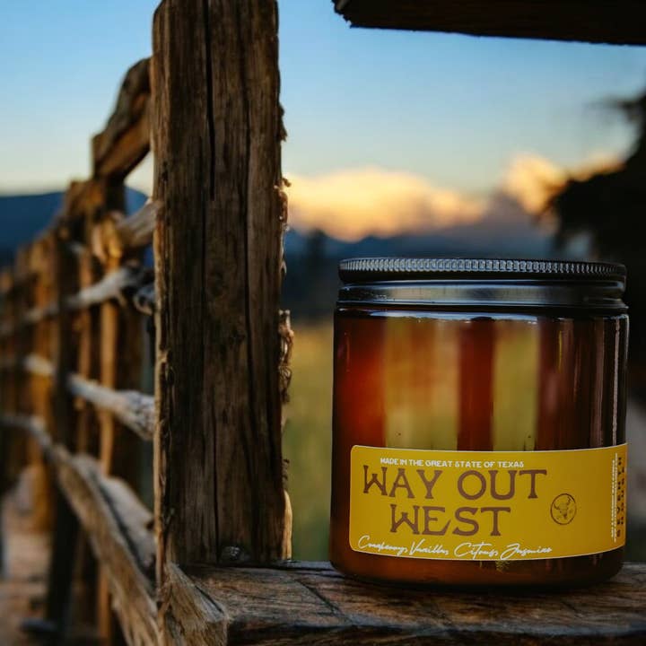 WAY OUT WEST - Cranberry, Vanilla, Citrus Candle for wholesale by Seventh House Candle