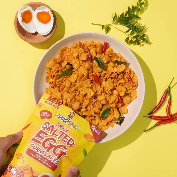Asian Snacks - Wholesale Chips - SPICY SALTED EGG CORNFLAKES - 100 Grams