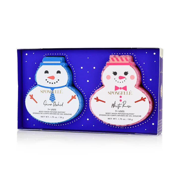 Spongellé - Wholesale Bath Pouf/Sponge - Winter Wonderland Holiday Snowman Gift Set Christmas