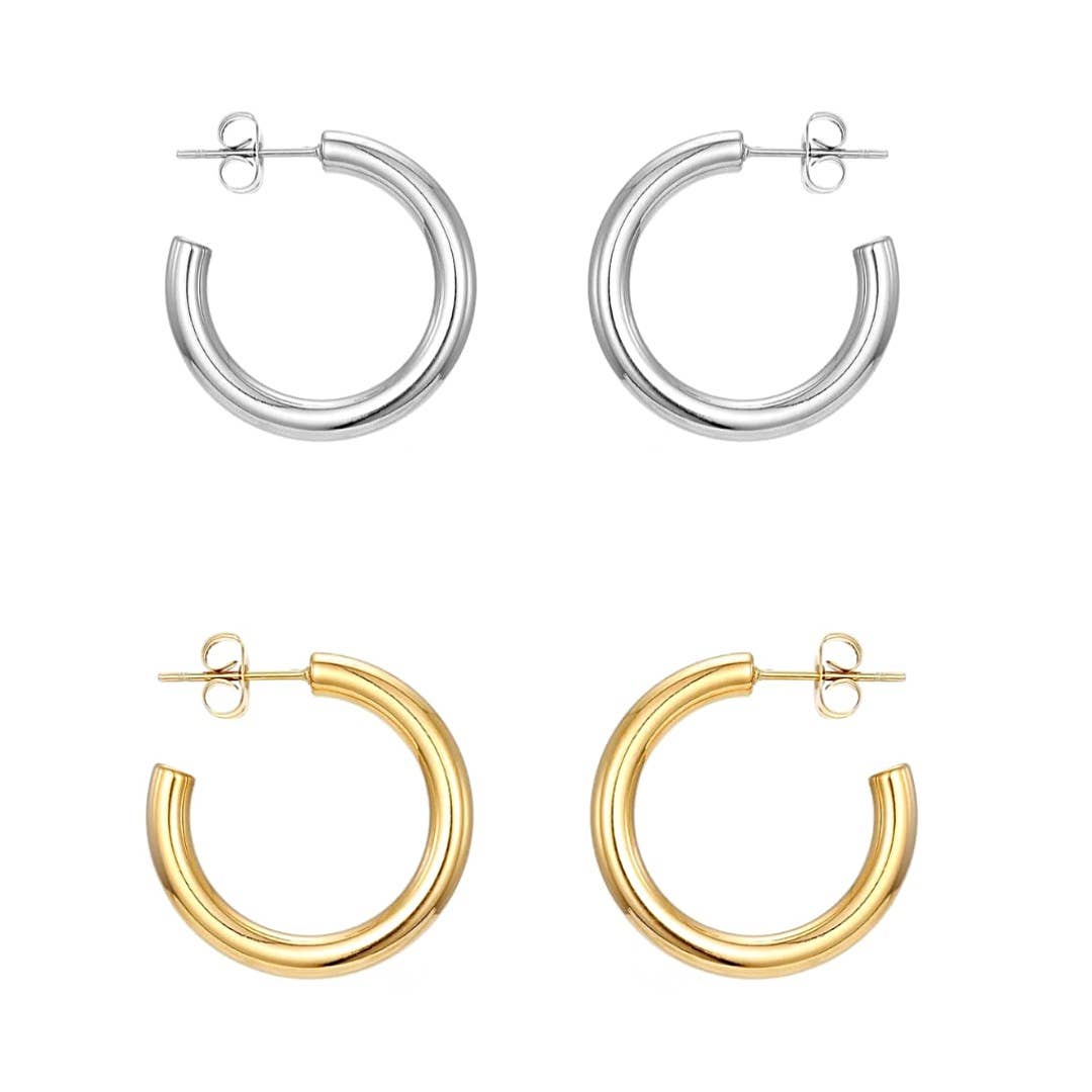 KIKICHIC - Wholesale Hoop Earrings - Lightweight Chunky Hoops Open (25mm)6