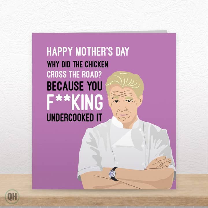 Rolig Gordon Ramsay Kyckling Korsar Vägen Mors Dags Kort för wholesale av Quitting Hollywood
