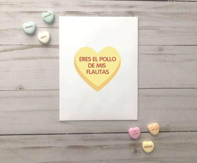Viva Greetings - Wholesale Love Card - Pollo de mis Flautas Heart Love Spanish Greeting Card0