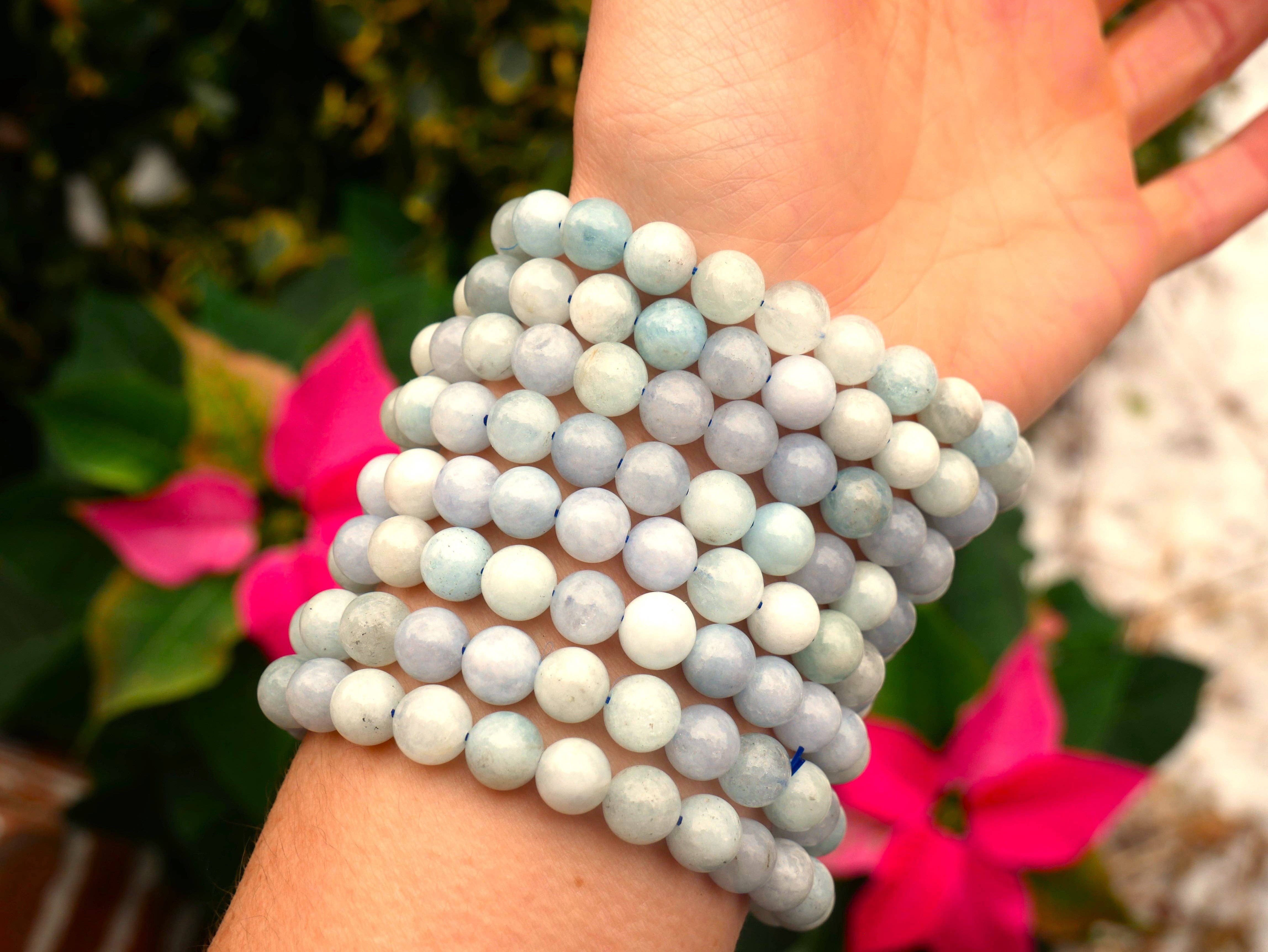 The Healing Sanctuary - Wholesale Prayer Beads Bracelet - Aquamarine Beaded Bracelet 8mm2