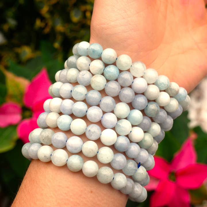The Healing Sanctuary - Wholesale Prayer Beads Bracelet - Aquamarine Beaded Bracelet 8mm2