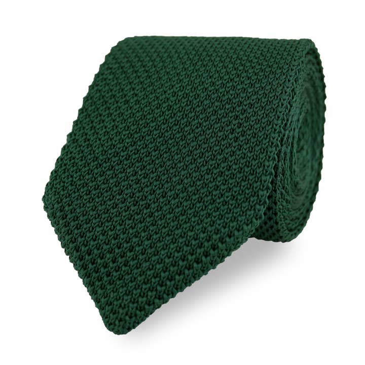 Men's Diamond End Knitted Tie - Dark Green for wholesale by THE GENTS LAB