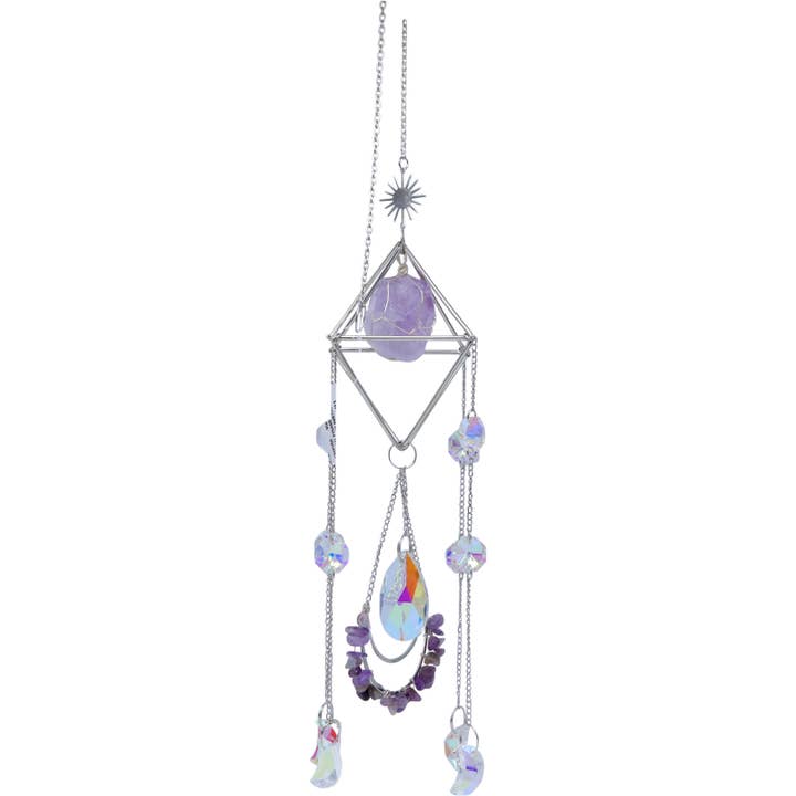 Crystal Pyramid Suncatcher Amethyst for wholesale by Cubby House by Malmar