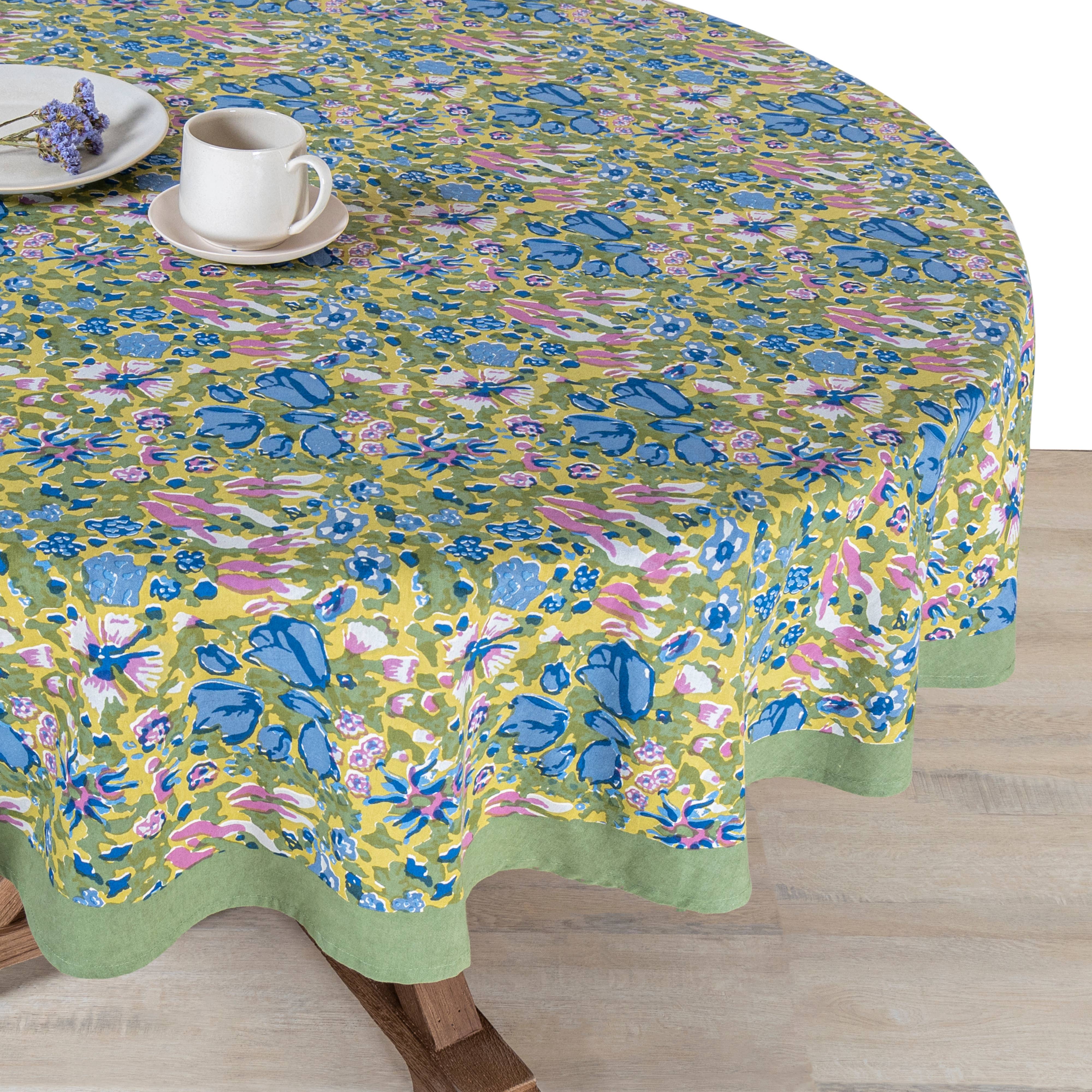 Couleur Nature – wholesale Tablecloth – Jardin Blue & Vert | Tablecloth8