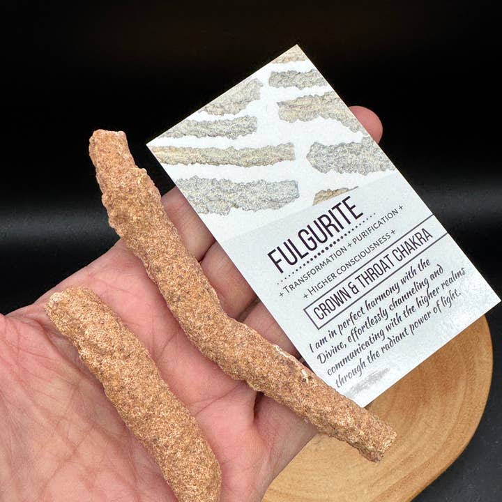 2 peças raras de fulgurito de relâmpago do deserto marroquino G700B por atacado de The 7 Directions