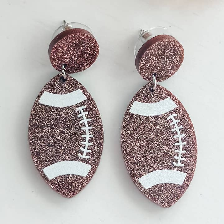 Harris Girls & Co. – wholesale Dangle earrings – "Glitter Football" Dangle Earrings0
