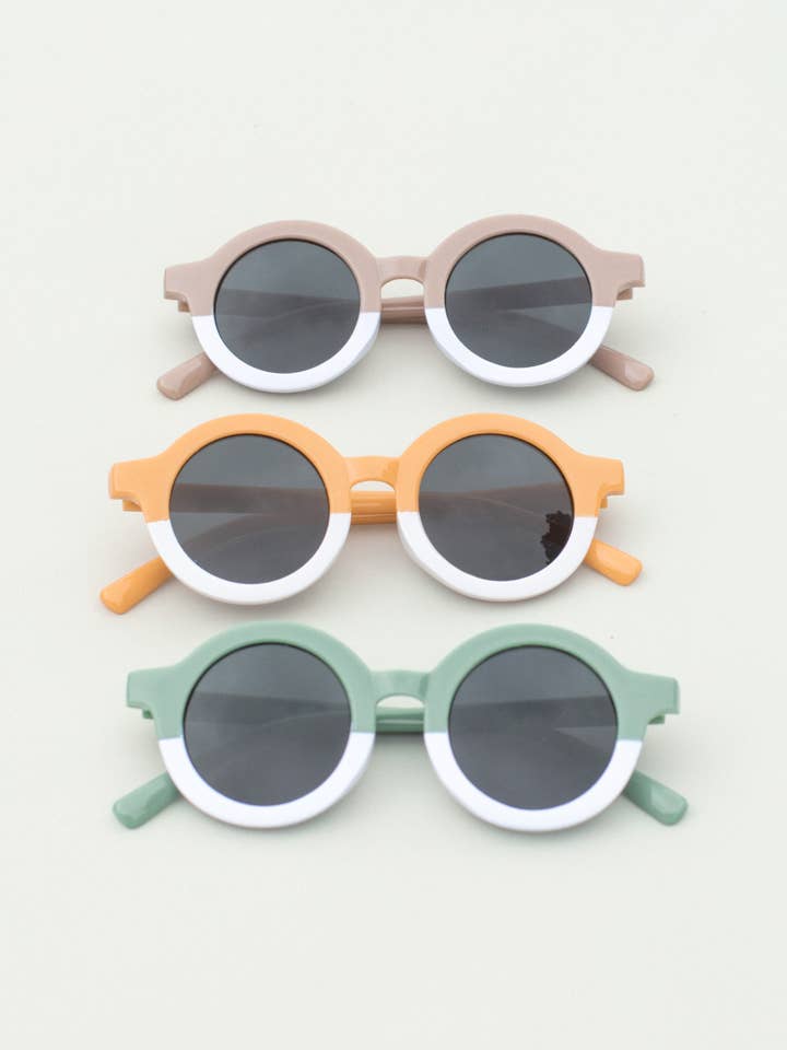 Lunettes de soleil rondes bicolores pour tout-petits pour la vente par Space 46 Wholesale