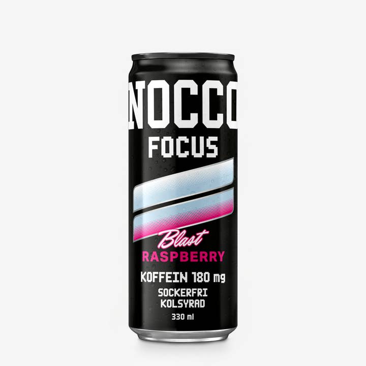 NOCCO FOCUS Raspberry Blast 24-pak for engroshandel hos Nordic Refreshment
