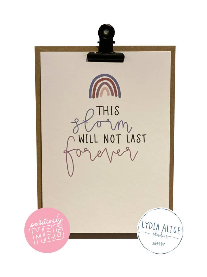 Storm Won't Last Greeting Card | Mental Health Card for wholesale by Lydia Alice Studios