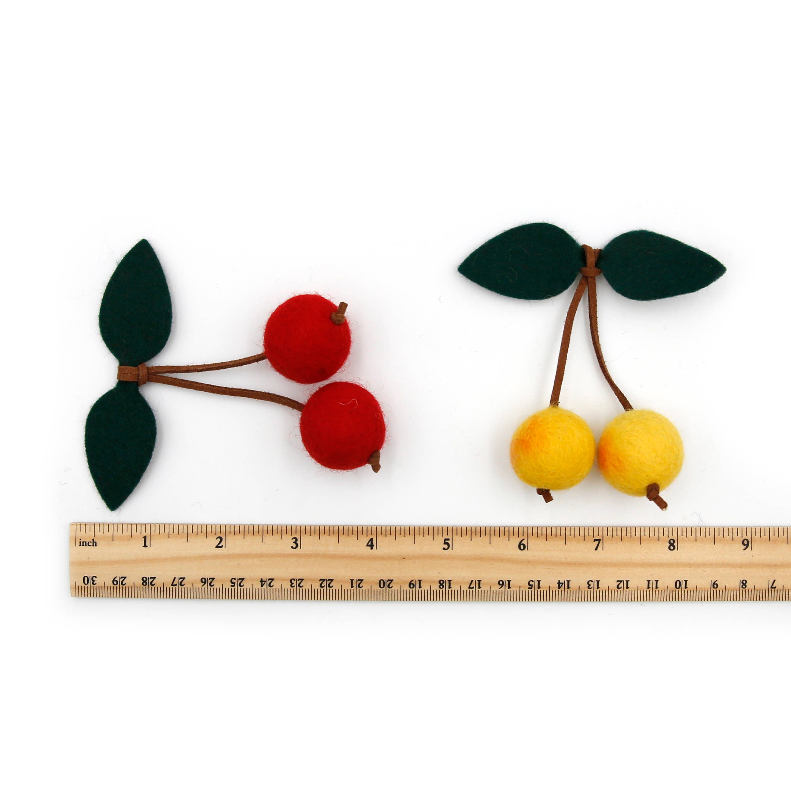 The Felt Pod - Wholesale Ornament - Felt Cherries | Felted Cherry | Felt Shape for Felt Garland 6