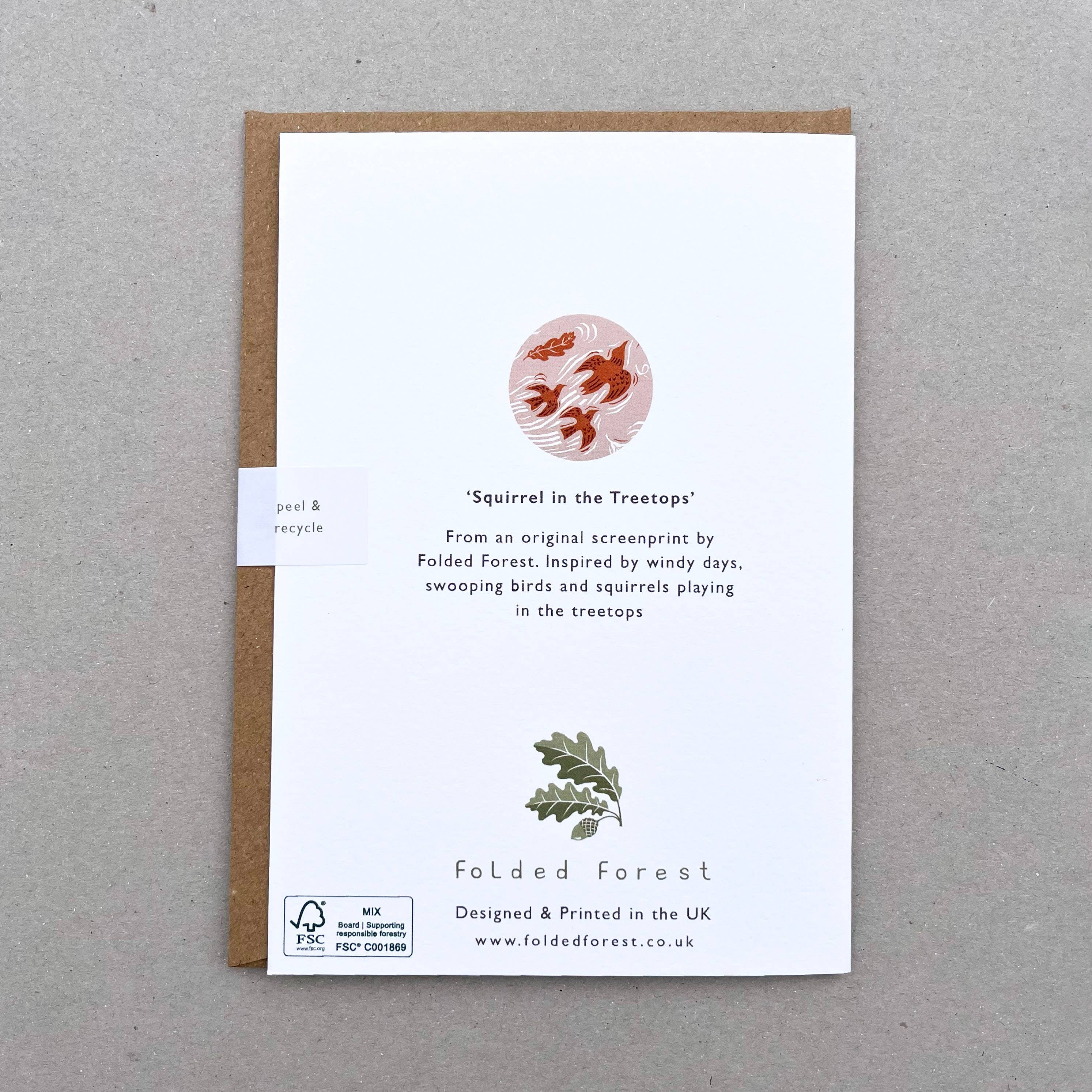 Folded Forest - Vente Carte de vœux classique - Carte de vœux - Écureuil dans la cime des arbres2