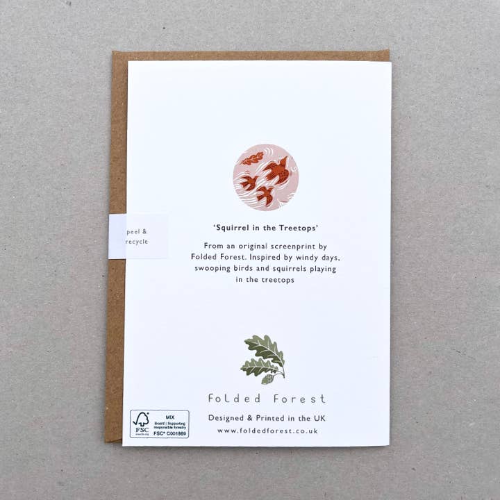 Folded Forest - Wholesale Everyday Greeting Card - Greetings Card - Squirrel in the Treetops2