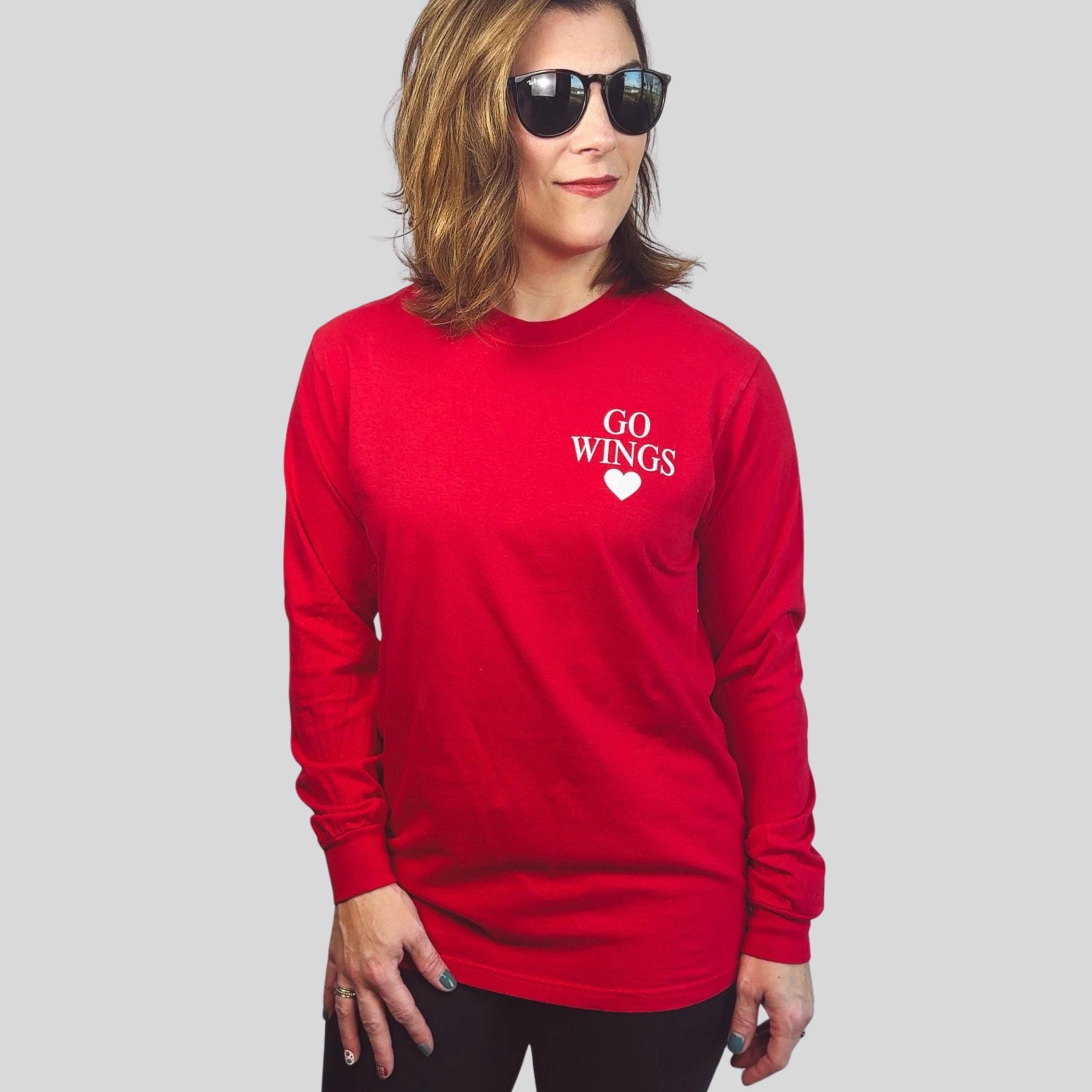 Red Go Wings - Detroit Hockey Long Sleeve for wholesale on Faire1
