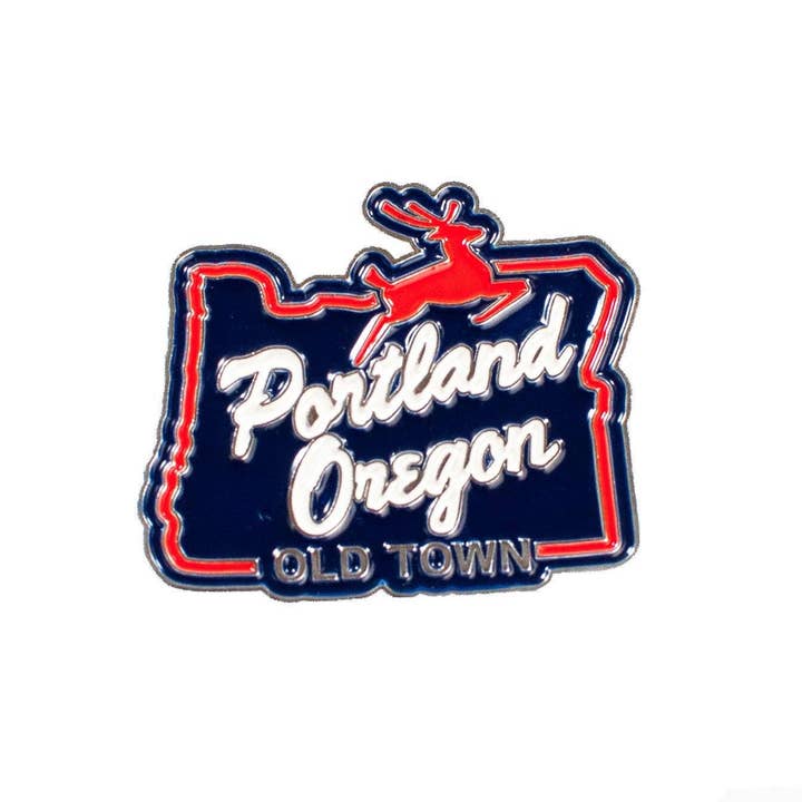 Little Bay Root - Wholesale Lapel Pin/Button - White Stag Sign Portland Oregon | Enamel Lapel Pin