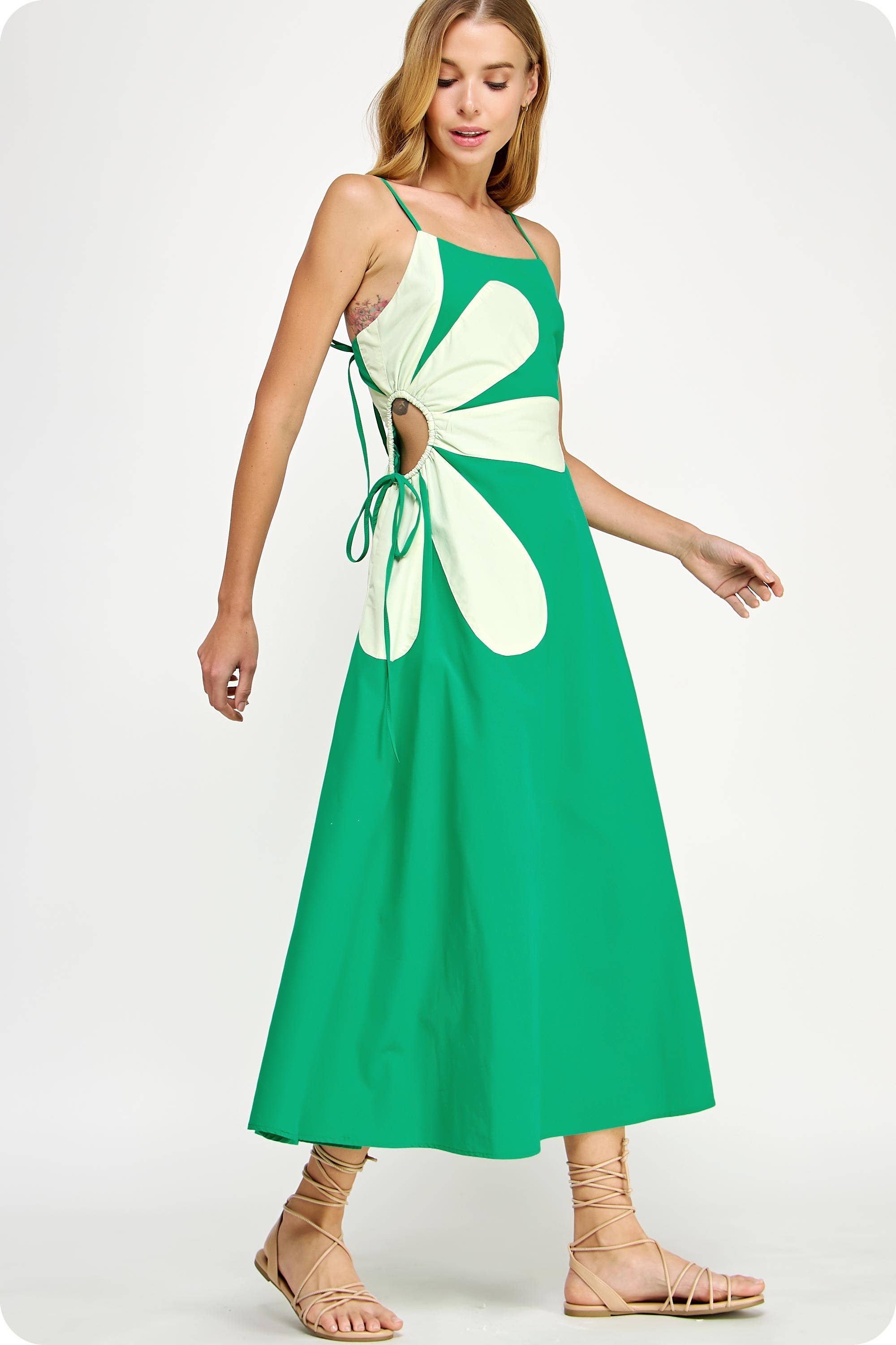 Strut & Bolt - Wholesale Dress - Women's - Sleeveless Side Cut-Out Flower Detail Midi Dress22