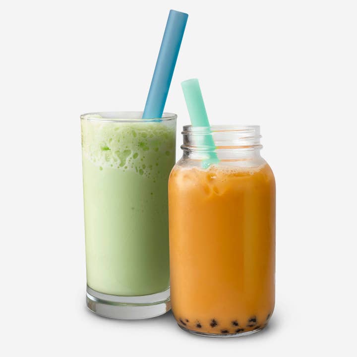 GoSili - Wholesale Drinking Straw - GoSili® 8.5" Wide Silicone Boba/Milkshake Straws, Eco-Friendly Reusable Soft Silicone Drinking Straws, 3pk1