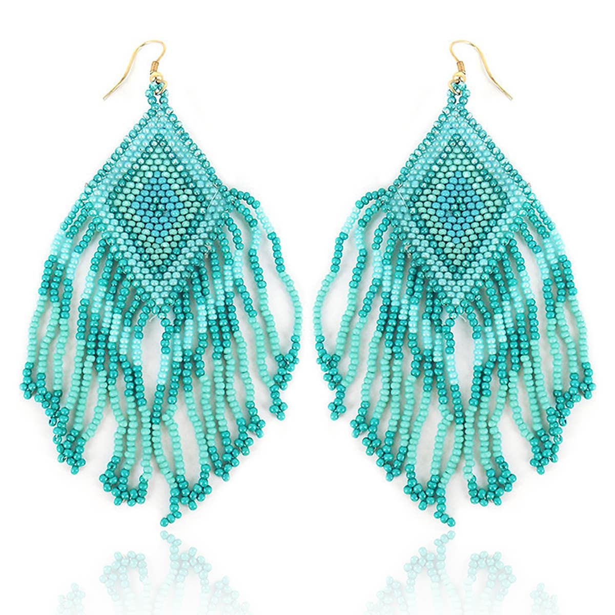 Suzie Q USA – wholesale Tofsörhängen – Aztec mönster flätat utsäde pärlor Frans Örhängen1