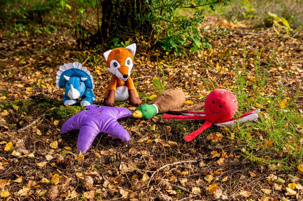 Sustainapaws - Vente Peluche – chien - Jouet en peluche écologique en plastique recyclé à double couche de dinosaure3