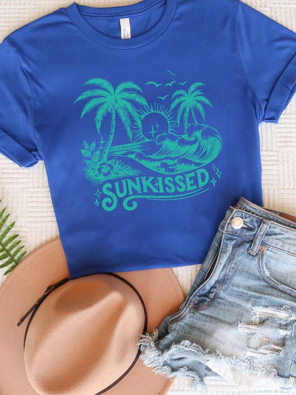 Summer Tees Green Sunkissed Graphic Tee Top 899224g for wholesale by Cali Boutique Wholesale