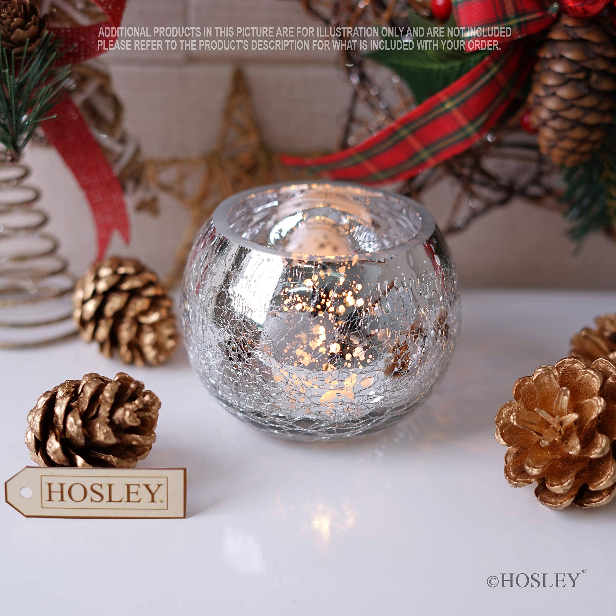 Hosley - Vente Bougeoirs - Bougeoir Hosley® S-6 en verre craquelé de 3,94 pouces D1