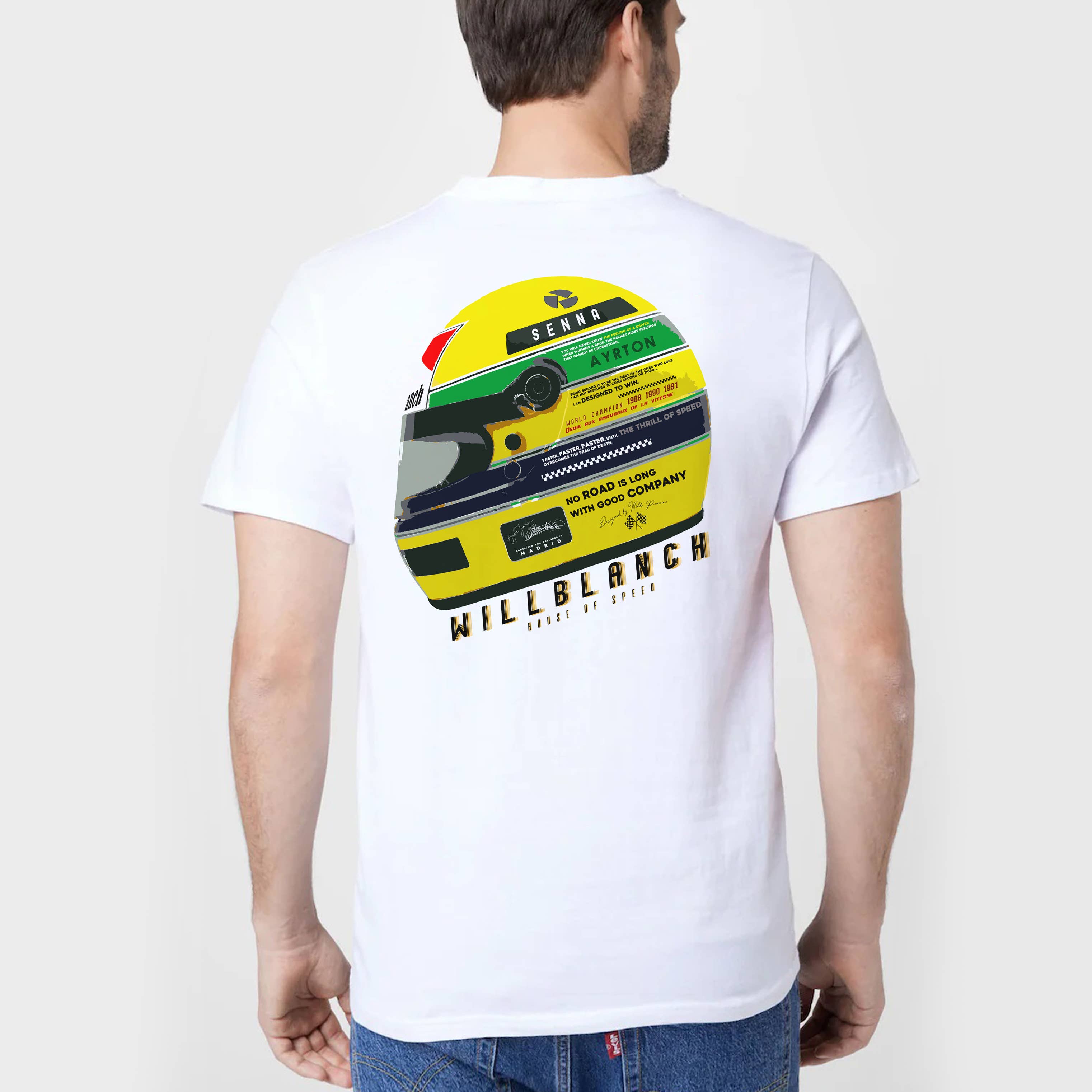 WILLBLANCH - Wholesale Screen Printed T-Shirt - Men's - AYRTON SENNA TEE