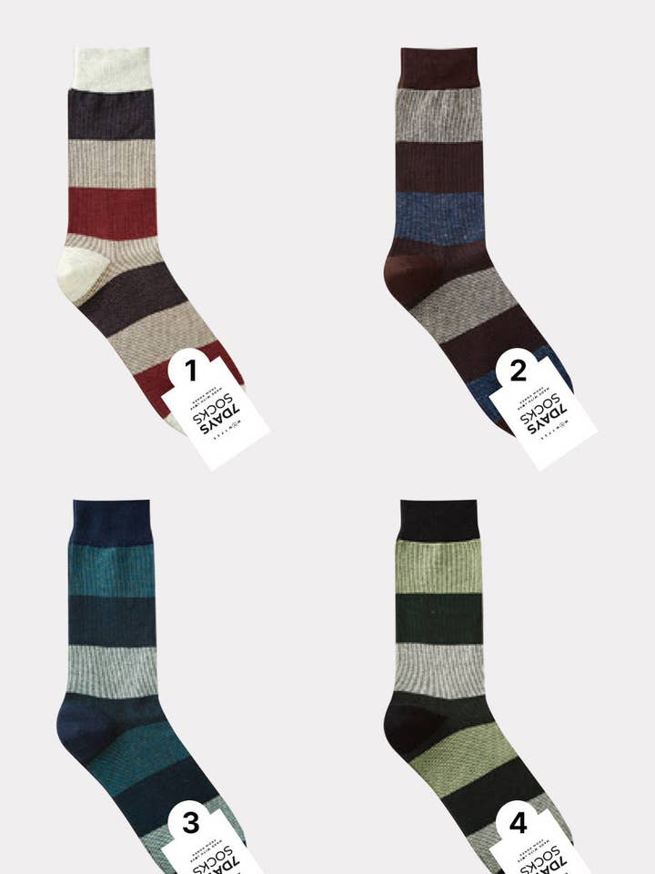 Chaussettes à rayures quotidiennes pour hommes pour la vente par 7DAYSSOCKS
