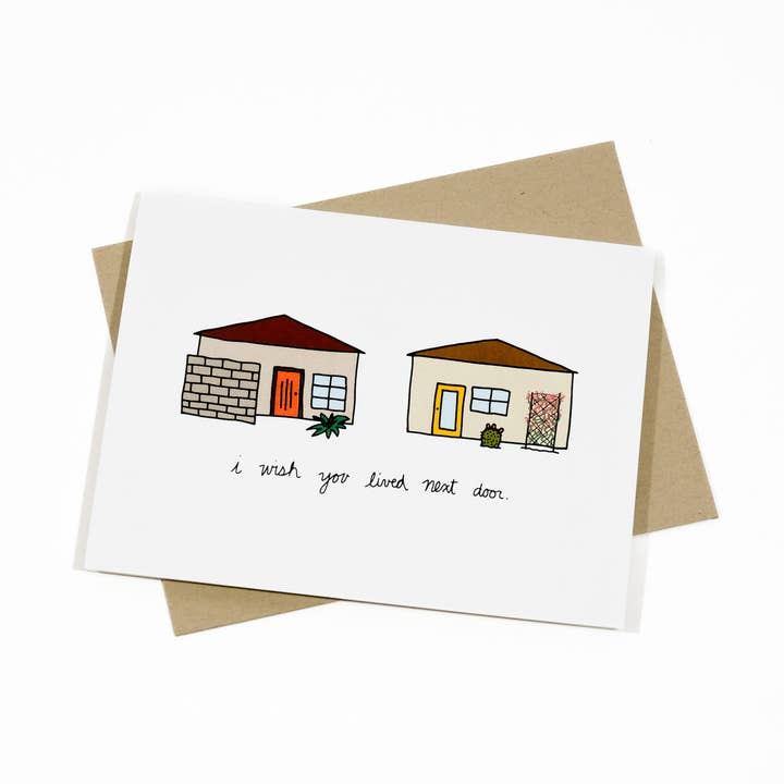 Carte de vœux « Je souhaite que tu vives à côté » pour la vente par Gab Art & Design