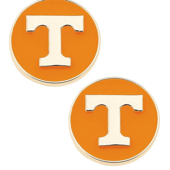 Tennessee Vols Logo Circle Stud Earrings for wholesale by Canvas Style