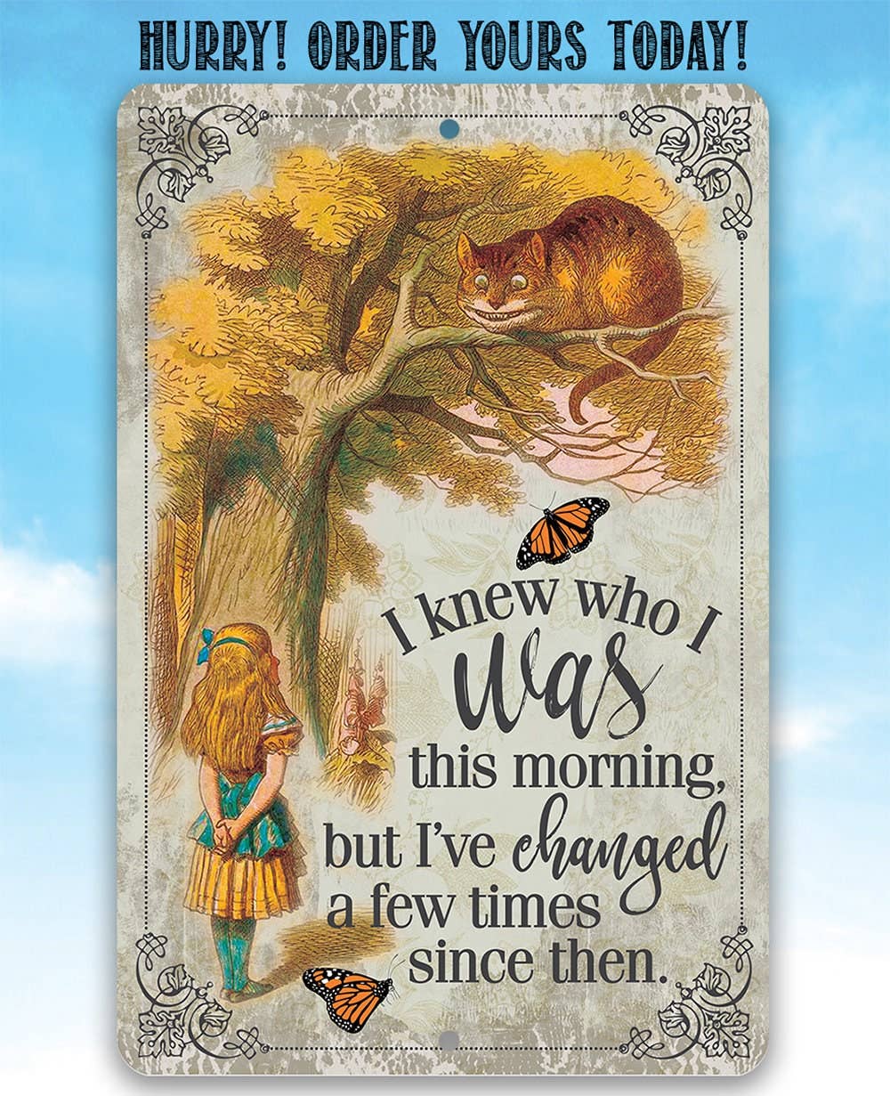 Lone Star Art Metal Signs - Wholesale Sign - Alice in Wonderland - I Knew Who I Was This Morning - Metal3