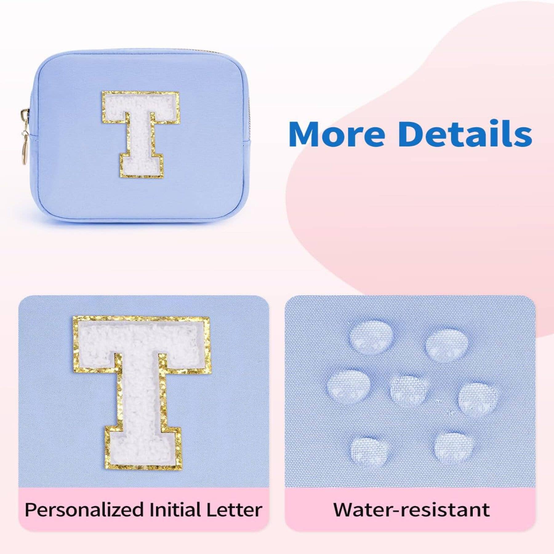 wandf – Großhandel Schmink-/Kosmetiktasche – Personalisierte Monogramm-Tasche Mini Initialen Schminktasche102