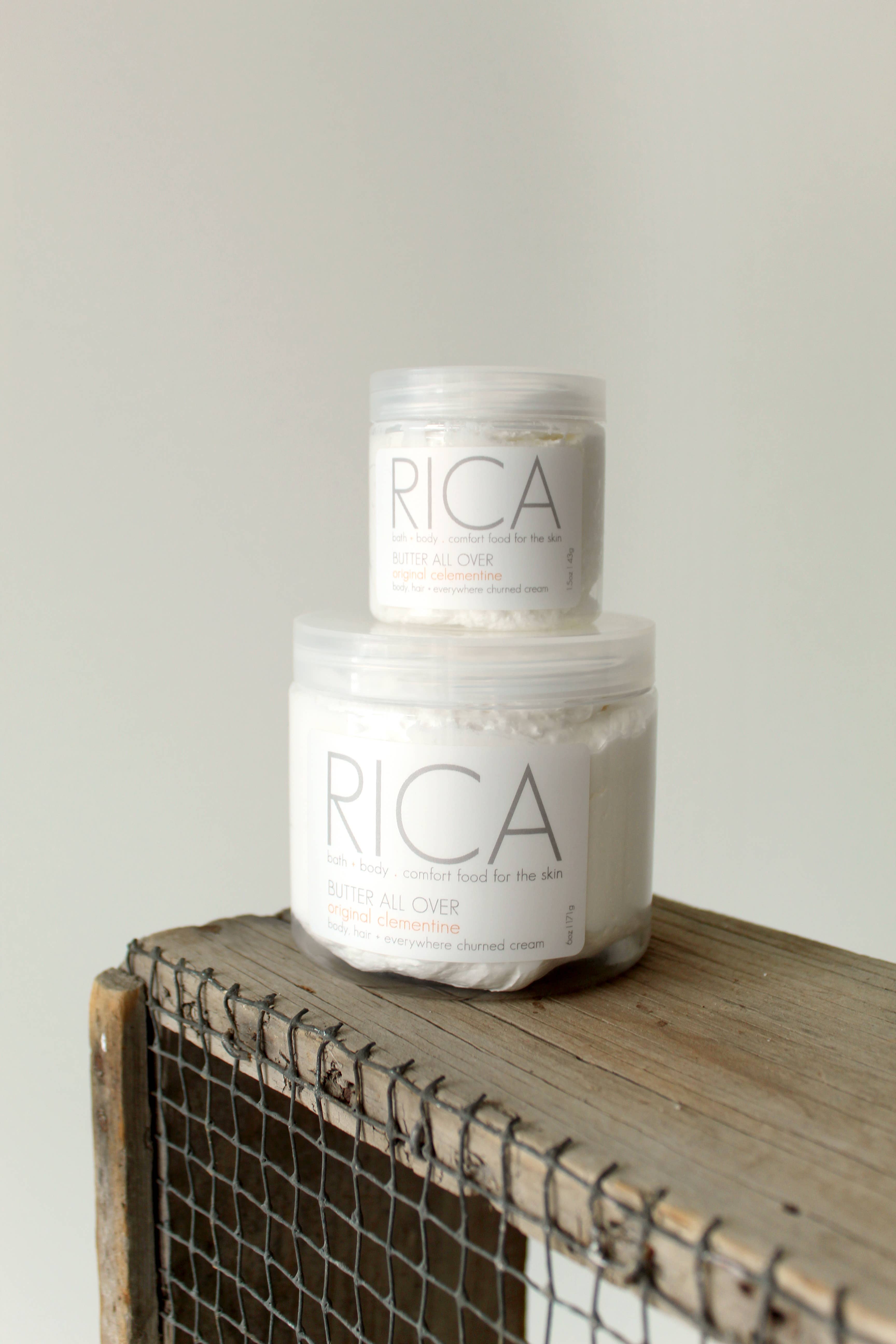 RICA bath + body - Wholesale Body Balm/Butter - Butter All Over, 6 oz, Original Clementine2